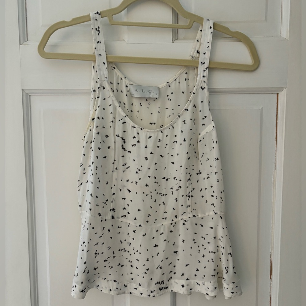 ALC black and white peplum top